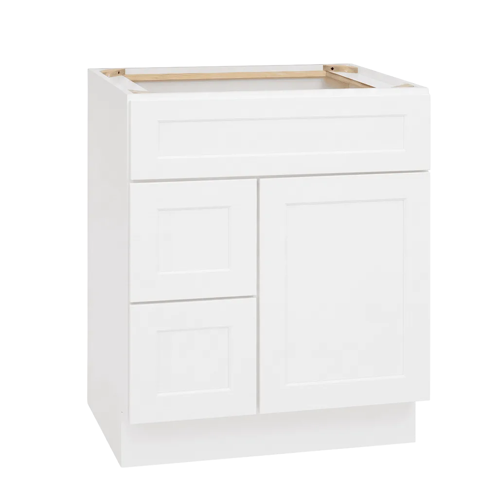 Vita Cabinetry Vanity Drawer Left · 30″ (VDL30) — 5/8″ Grade A plywood construction, dovetail drawers, soft-close hardware