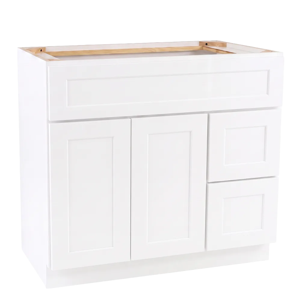 Vita Cabinetry Vanity Drawer Right · 36″ (VDR36) — 5/8″ Grade A plywood construction, dovetail drawers, soft-close hardware