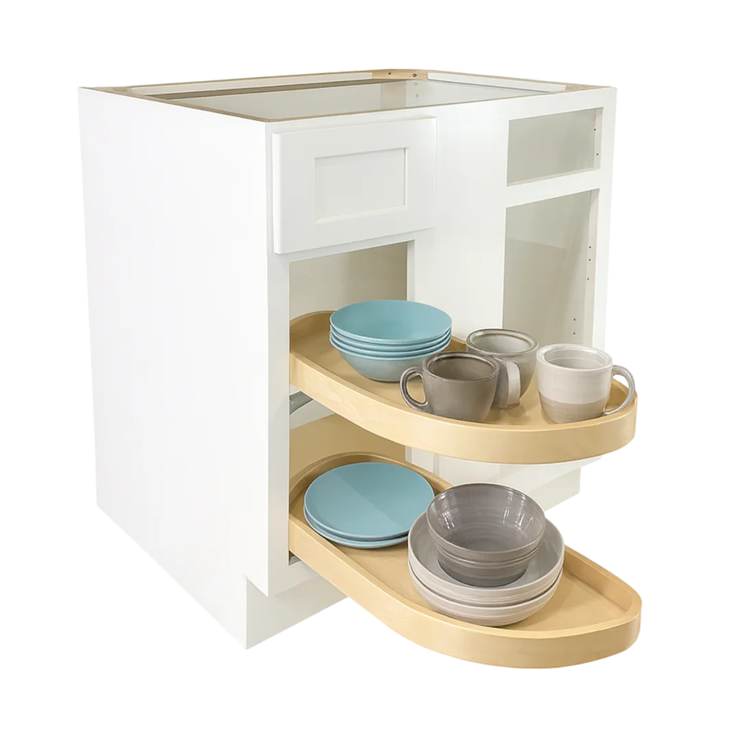 Blind Corner Pull-out cabinet organizer — Vita Cabinetry