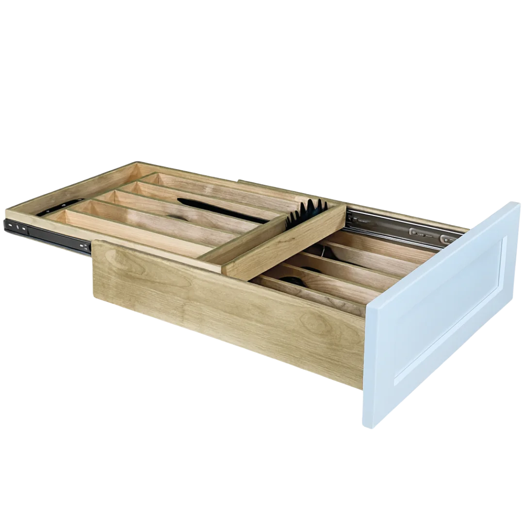 Double Cutlery Drawer cabinet organizer — Vita Cabinetry