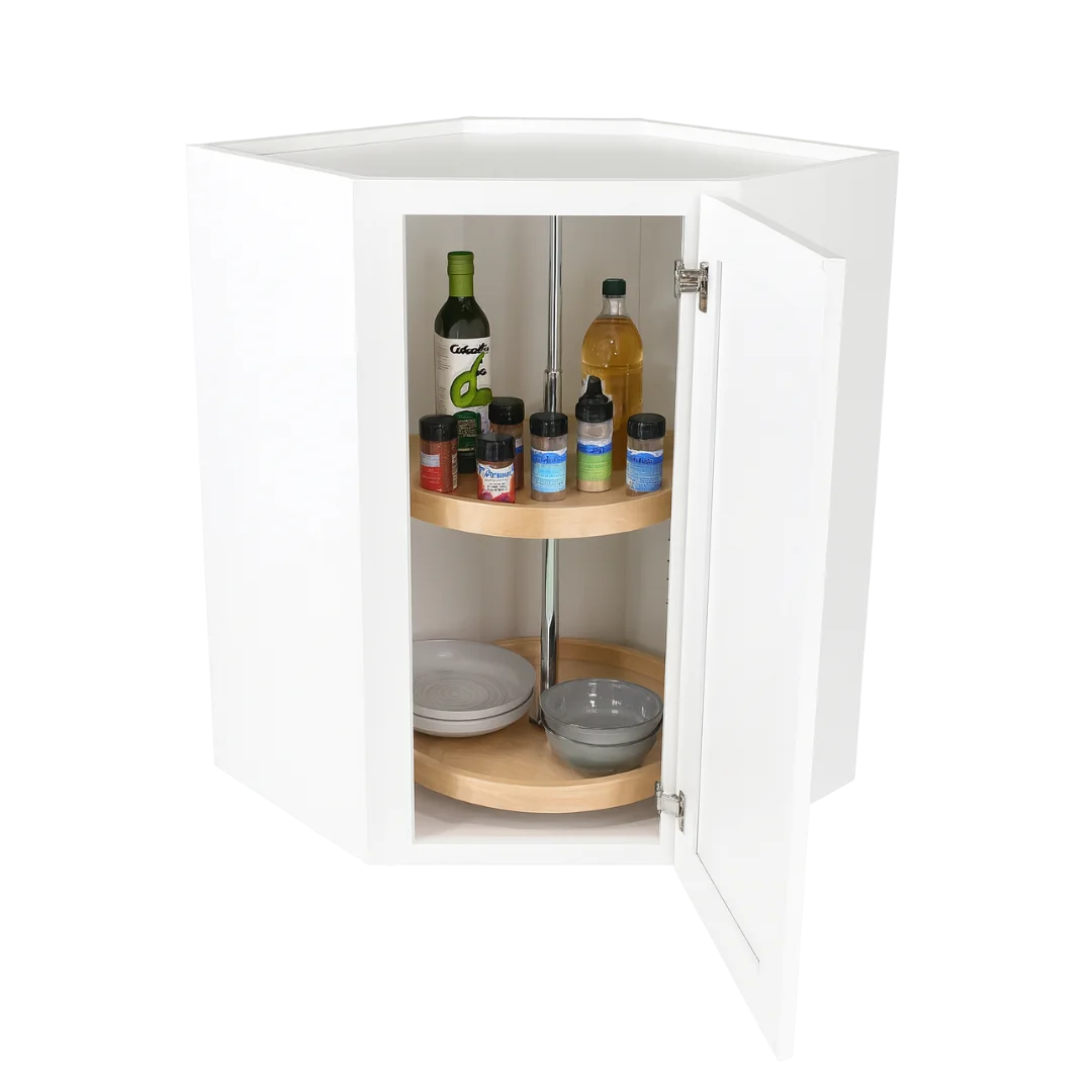 Wall Lazy Susan — 2 Shelf cabinet organizer — Vita Cabinetry