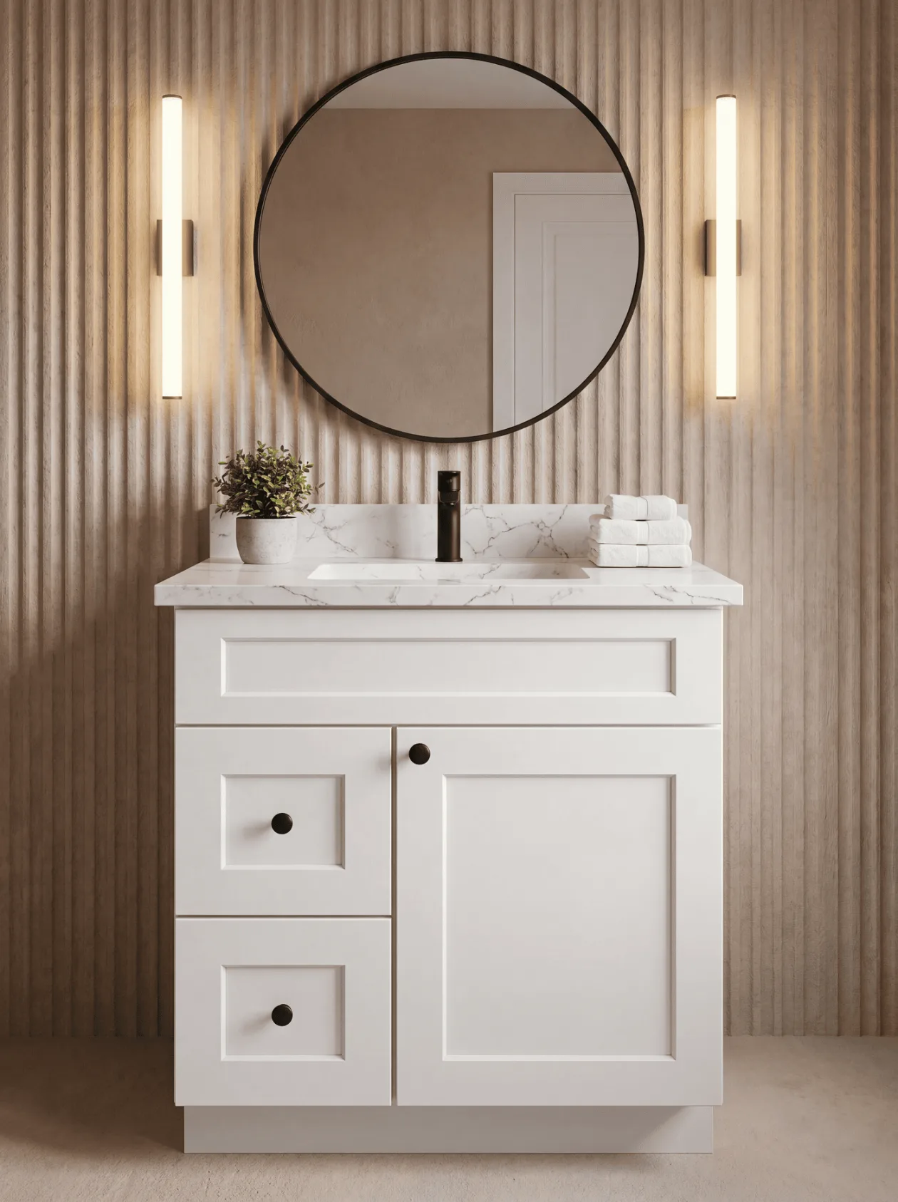 30″ Vanity · Drawers Left bathroom vanity — Vita Cabinetry
